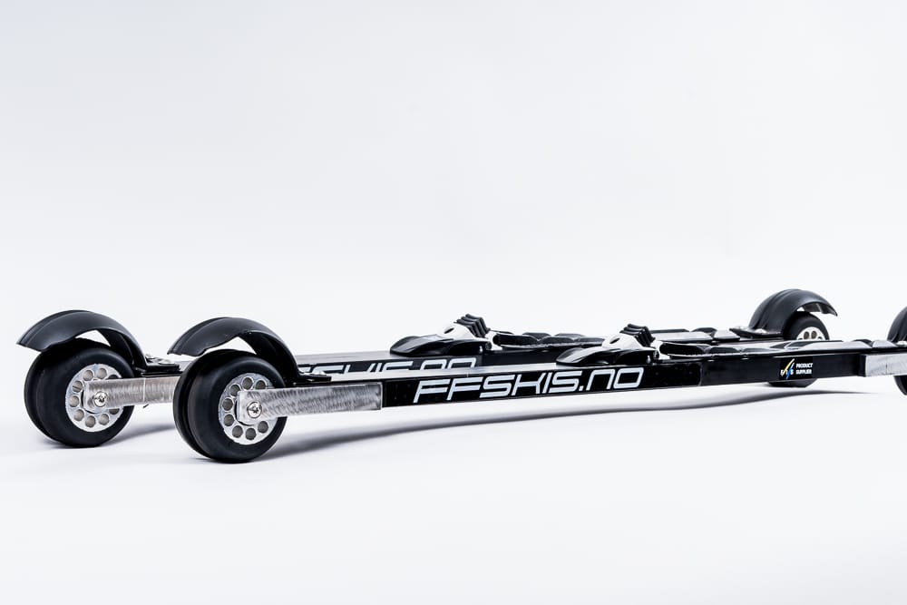 Side view of the FF V-Pro Classic Rollerski pair, showcasing sleek design and premium craftsmanship for advanced training.