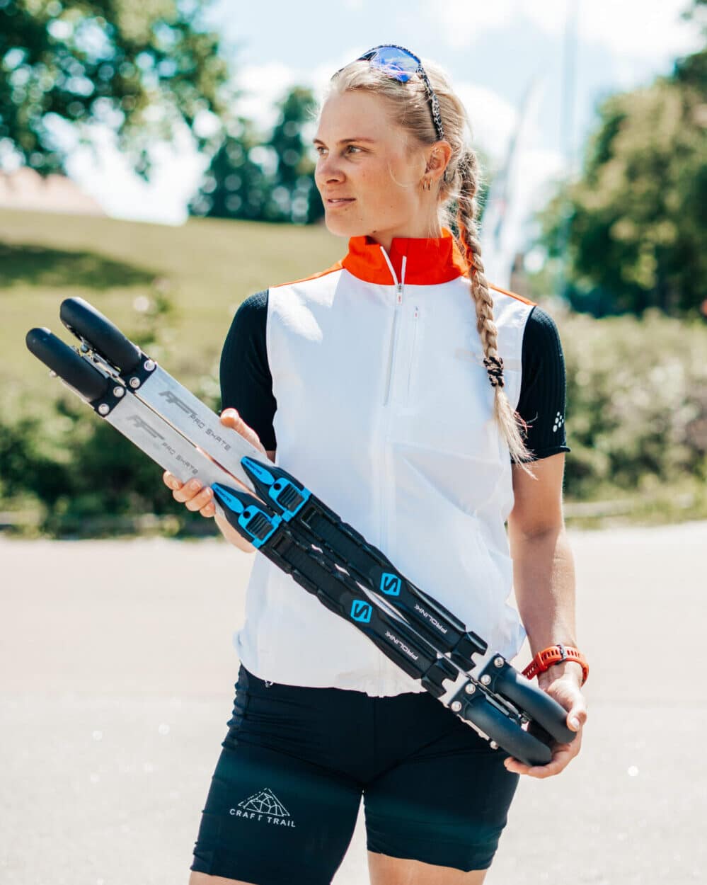 Iselin Bjervig with FF V-Pro Classic rollerskis.