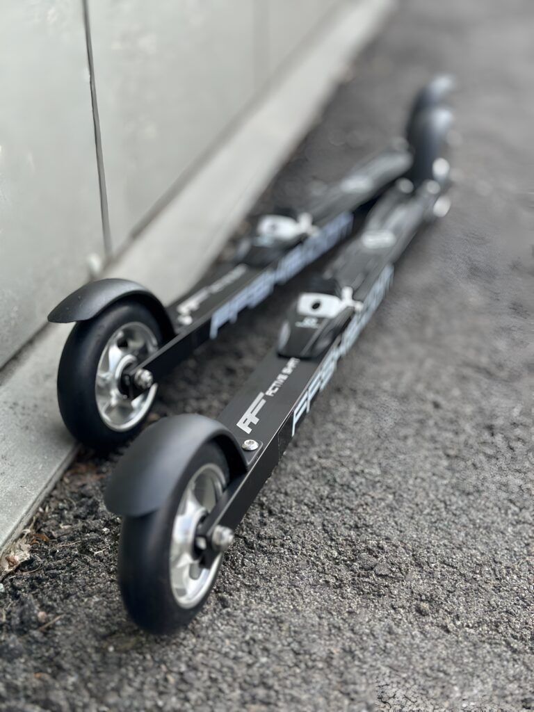 roller skis on asphalt