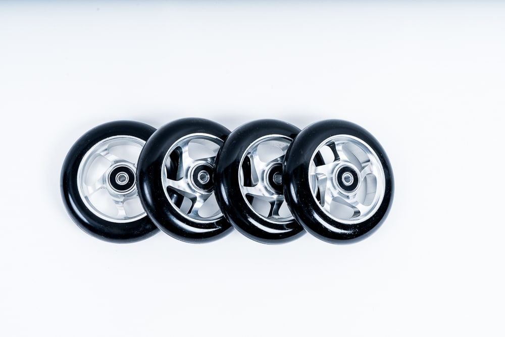 A 2-pack of FF V Pro rollerski wheels, designed for durability and optimal performance.