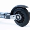 ff-360-flow-skate-roller-ski-closeup-salomon-binding-wheel.jpg Close-up of FF 360 Flow Skate roller ski featuring Salomon bindings and advanced recyclable black plastic wheels.