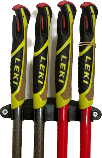 Wall-Mounted Ski Pole Holder | Secure & Space-Saving Storage Wall-mounted ski pole holder – durable and space-saving storage solution for skiers.