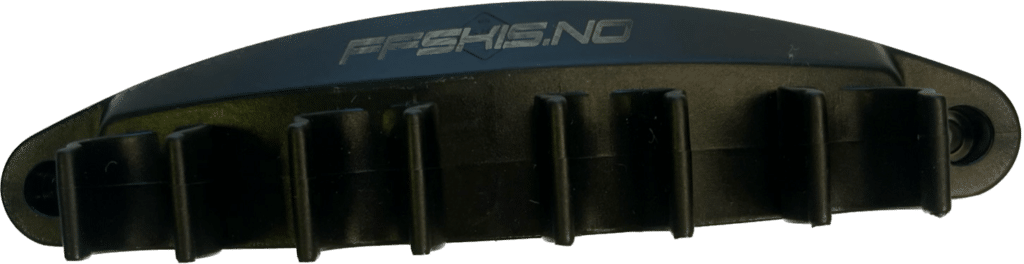 Wall-mounted ski pole holder – space-saving storage for ski gear and equipment.