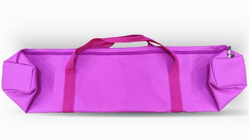 Rollerskibag Pink – Backside Backside of Rollerskibag in pink – water-resistant material with reinforced seams for rollerski protection