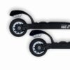 Flow Frame 660 Roller Ski Frames Two black Flow Frame 660 roller ski frames with wheels, seen from above on a clean white background. Essential for nordic ski