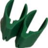 FF PoleControll Green Clip Accessories Two green FF PoleControll clips for rollerski poles featuring a textured grip and ergonomic design.