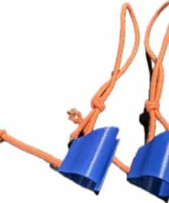 FF Polecontroll Strap: Blue and Orange Customization Blue and orange ff polecontroll strap clips for secure skiing grip and custom pole style.