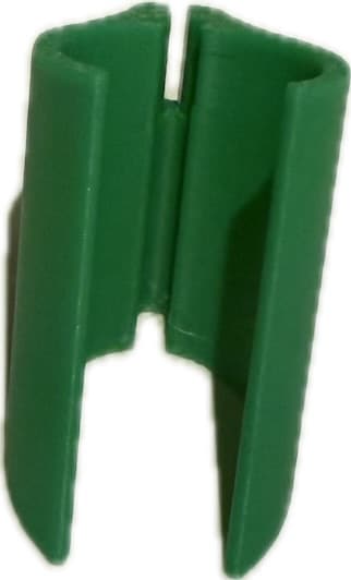FF PoleControll Green - High-Performance Clip A vibrant green FF PoleControll clip designed for rollerski pole stability and control, featuring a sleek plastic design.
