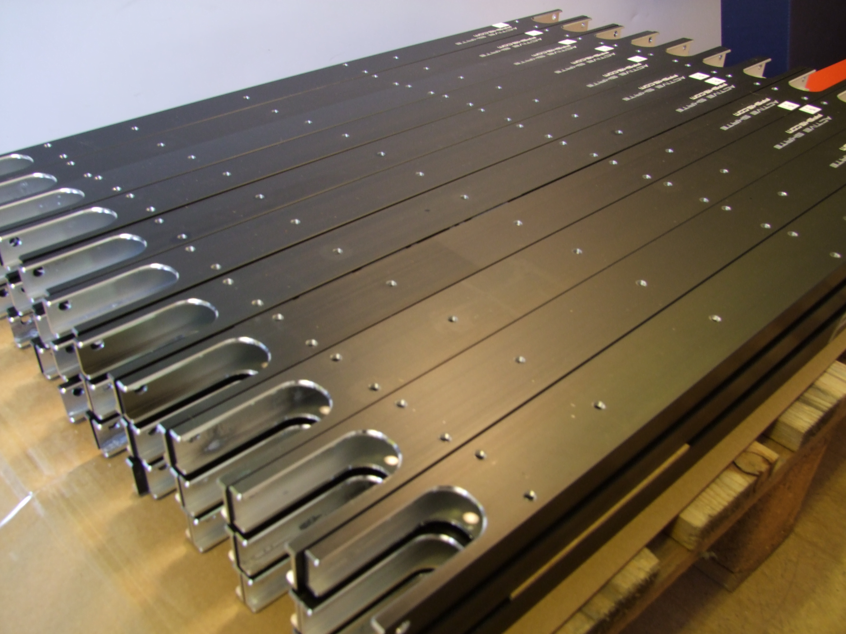 Roller ski frames before assembly