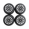 FF-V-Pro-Track-Wheels-for-Rollerskis Close-up of FF V Pro track wheels, designed for stability and performance on roller ski tracks